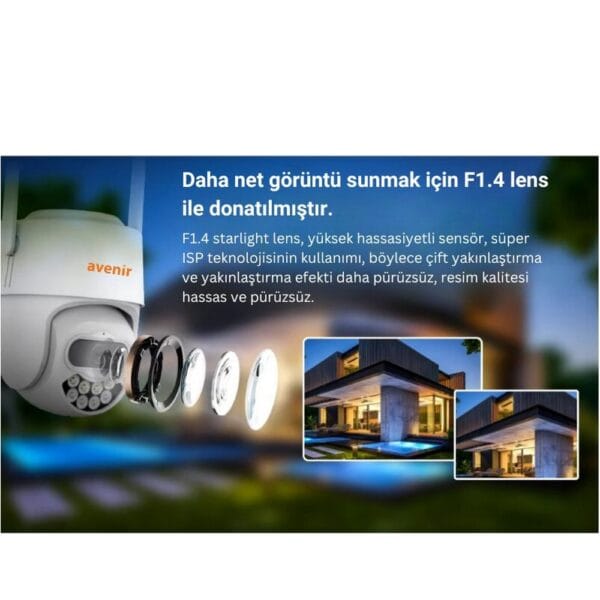 Avenir AV-S305 2MP WiFi Speed Dome IP66 IP Kamera PTZ Pan/Tilt ICSEE Uygulama - Görsel 10