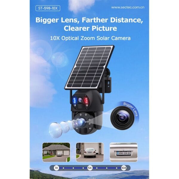 Avenir AV-S436X 6MP 36X Zoom Alarm Işıklı 2 Kameralı Solar PTZ 4G Sim Kartlı Kamera - Görsel 6