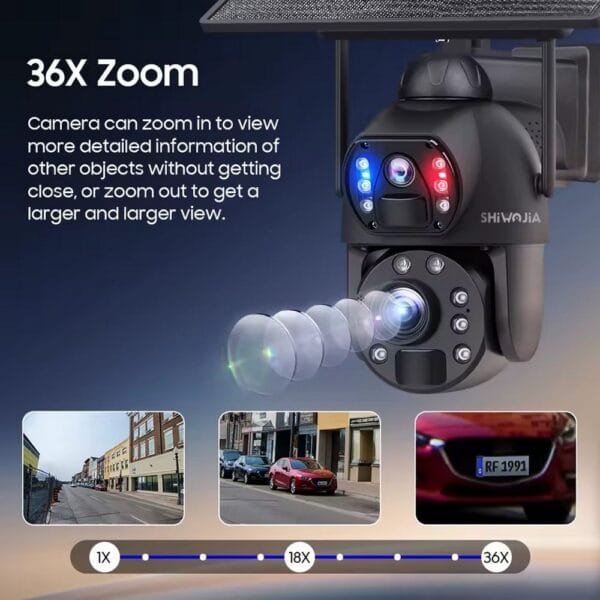 Avenir AV-S436X 6MP 36X Zoom Alarm Işıklı 2 Kameralı Solar PTZ 4G Sim Kartlı Kamera - Görsel 5