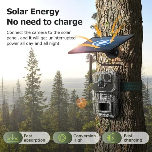 Avenir S443H 3MP 4G Solar Güneş Enerjili Sim Kartlı Fotokapan  No-Glow Kamuflaj Avcılık Doğal Yaşam Kamerası FOTOKAPAN - Görsel 2