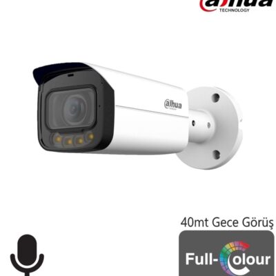 Dahua HAC-HFW1209TLMP-A-LED-0360B 2MP 1080P HDCVI FULL COLOR 4IN1 BULLET KAMERA (40MT IR)(DAHİLİ SES)