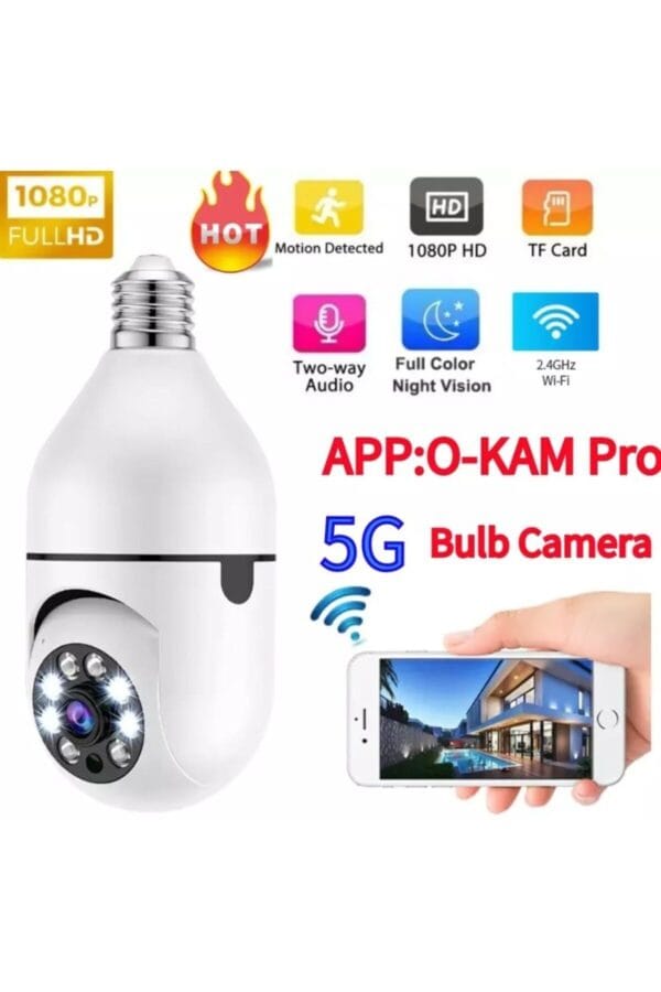 O-KAM 4045 Blub Lamba Robot Kamera 4mm Lens Wifili Okam Pro Uygulama Ampul Kamera