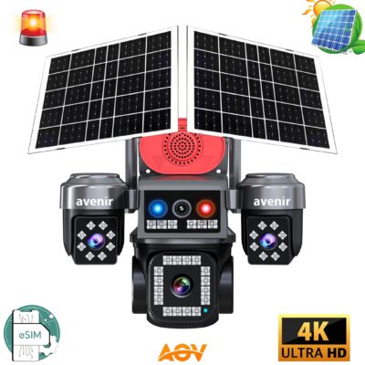 AVENİR AV-S445 AOV 4 Kameralı E SİM Güneş Enerjili Sim Kartlı 4G Kamera