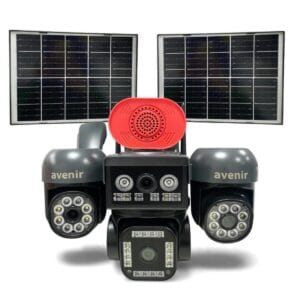 Avenir AV-S446 4 Kameralı (3 Motorlu+ 1 Sabit) 8MP E Sim 4G Sim Kartlı PTZ Kamera | Gece Renkli Görüş