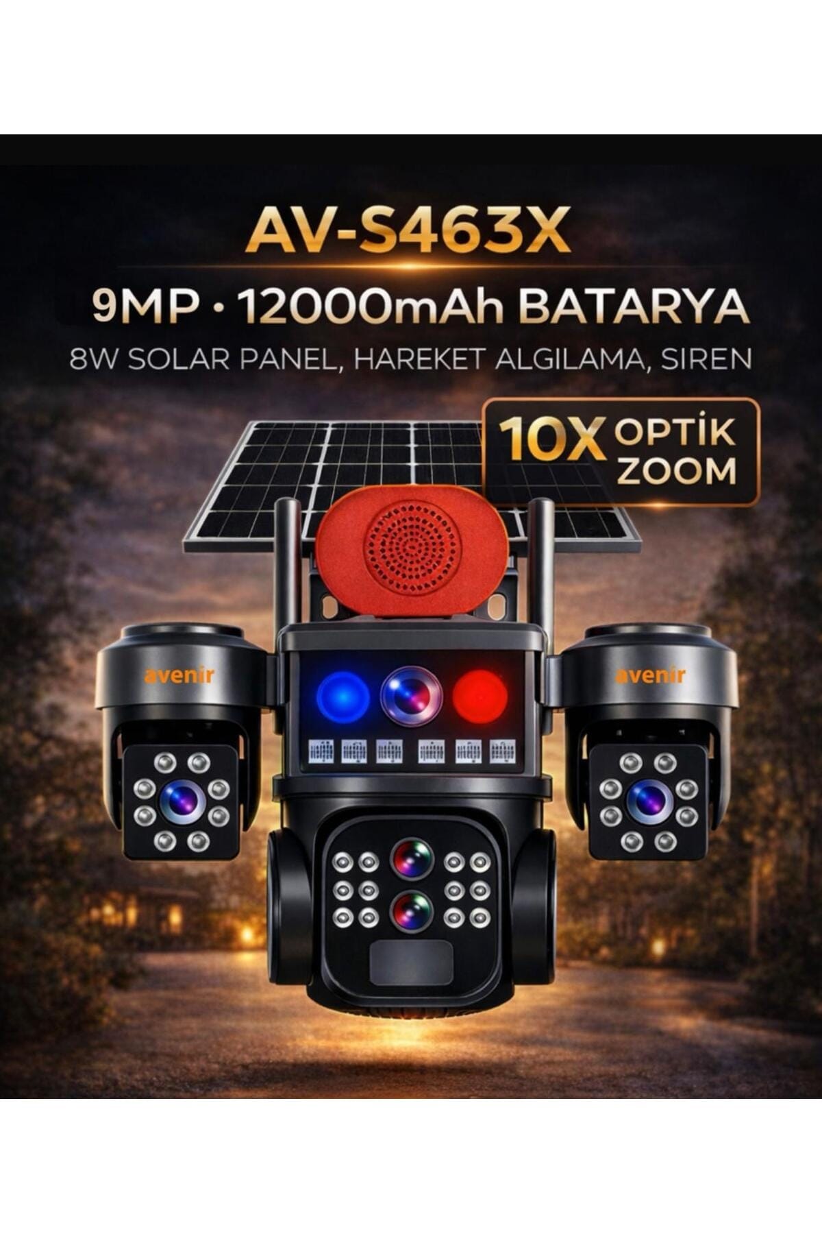 Avenir S463X 10X ZOOM SIM Kartlı 3 Kameralı 9MP 4g Güneş Enerjili Solar Kamera - Görsel 3