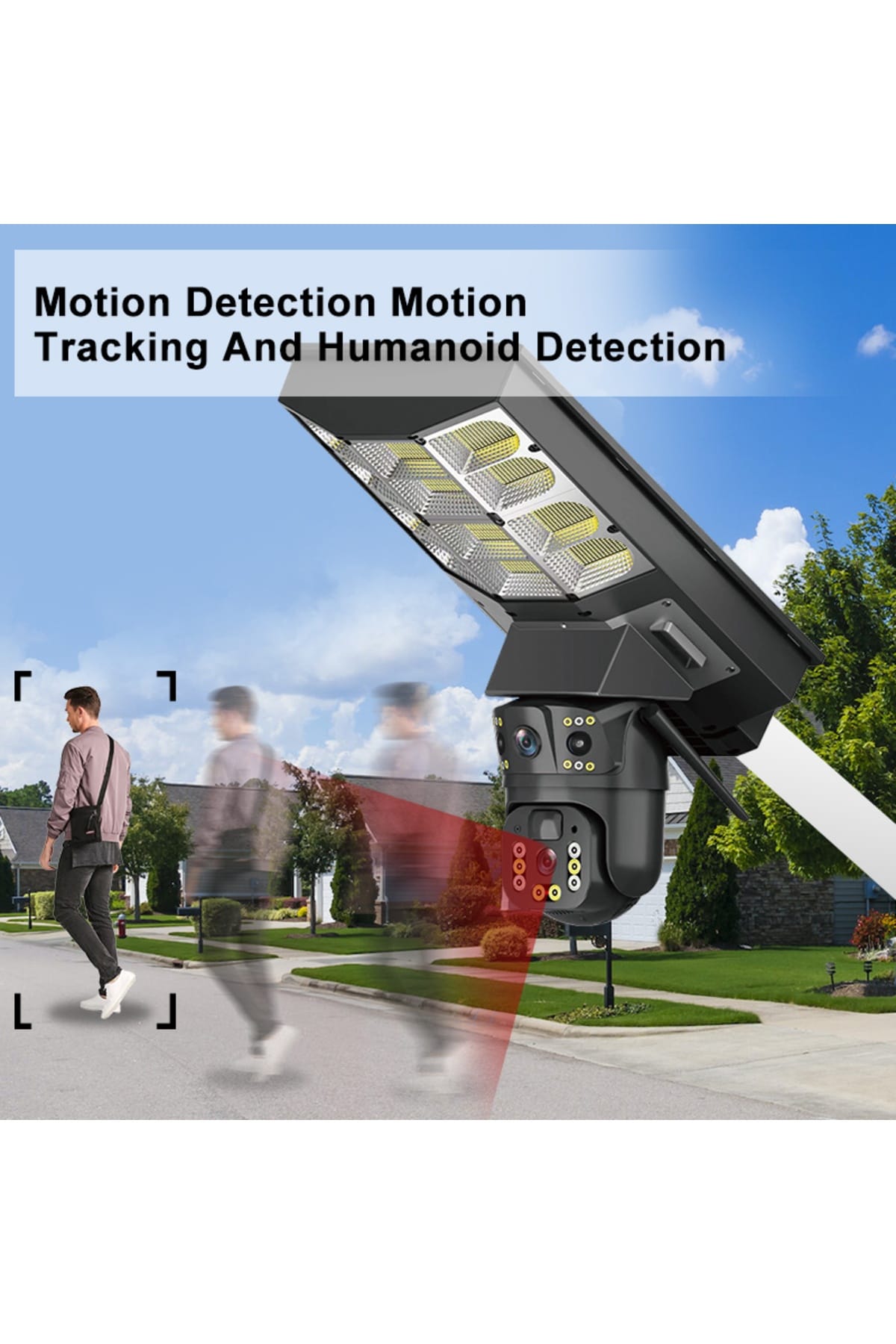 Avenir SL400W 4mp 2 Kameralı Wifi Solar Panelli Sokak Lambası Büyük Boy - Görsel 5