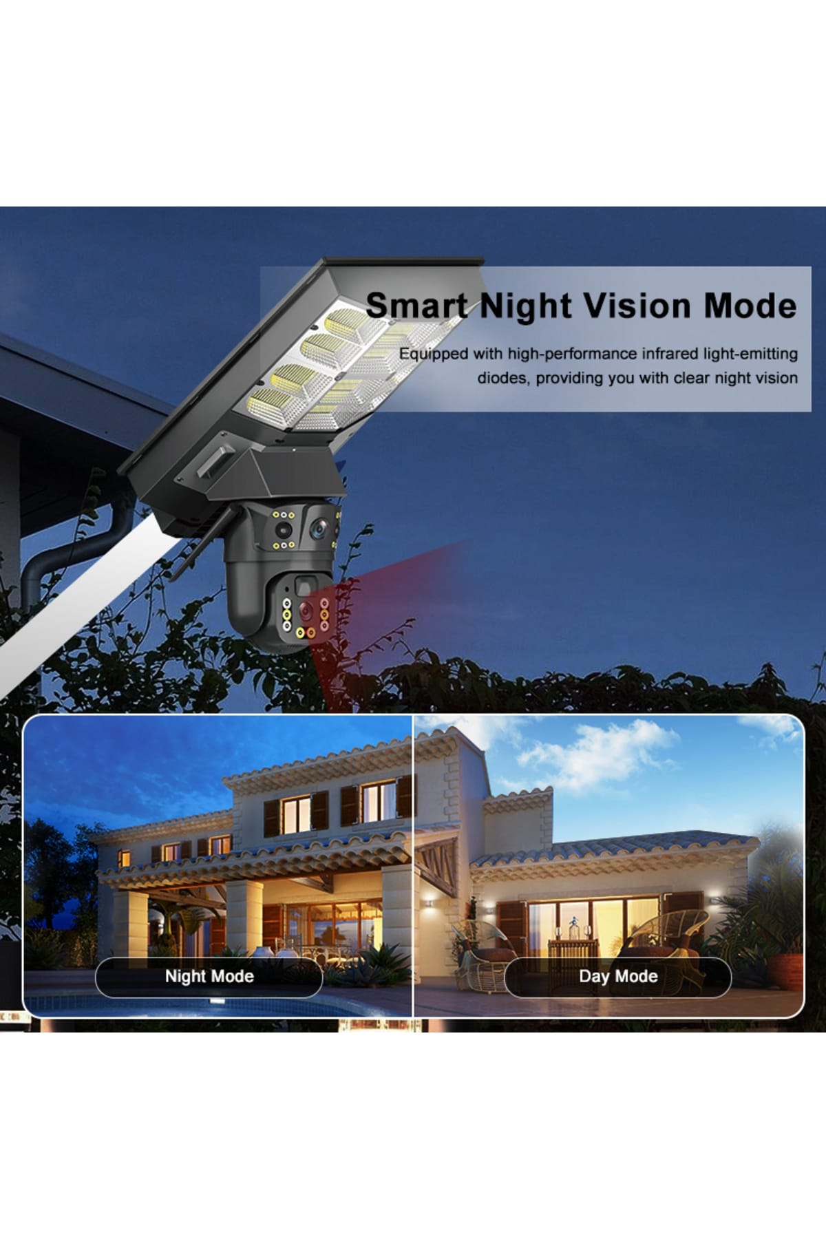 Avenir SL400W 4mp 2 Kameralı Wifi Solar Panelli Sokak Lambası Büyük Boy - Görsel 4