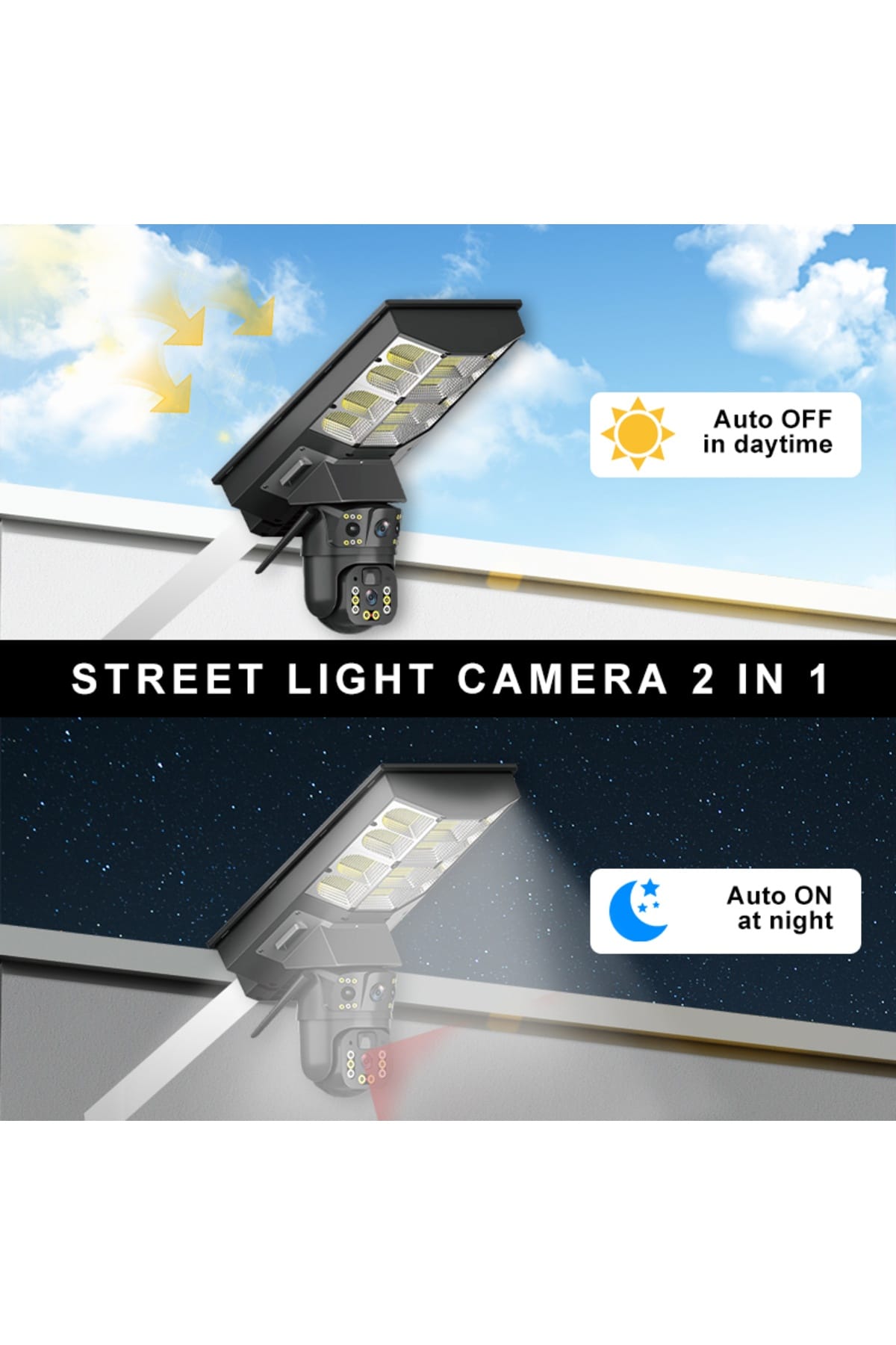 Avenir SL400W 4mp 2 Kameralı Wifi Solar Panelli Sokak Lambası Büyük Boy - Görsel 3