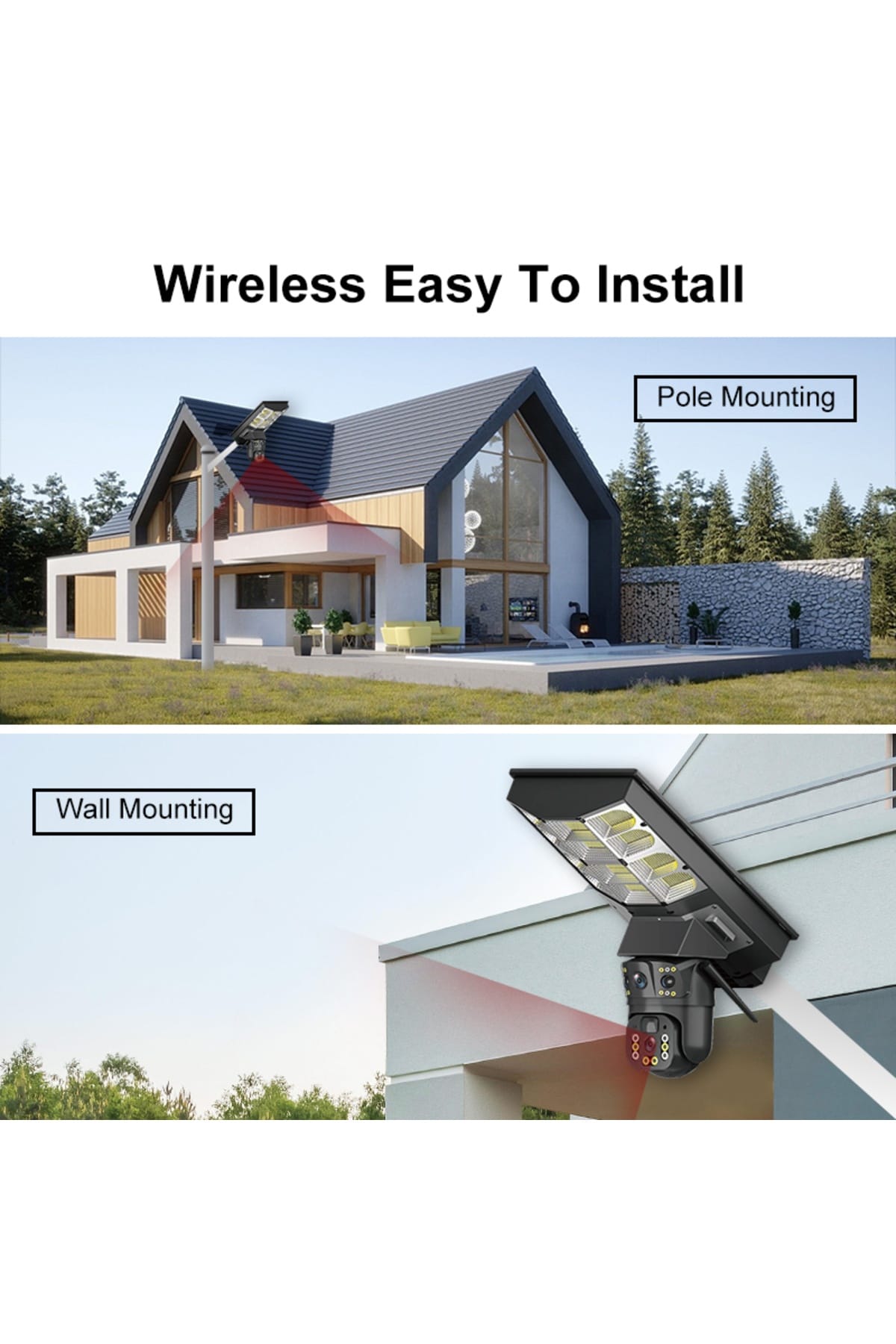 Avenir SL400W 4mp 2 Kameralı Wifi Solar Panelli Sokak Lambası Büyük Boy - Görsel 2